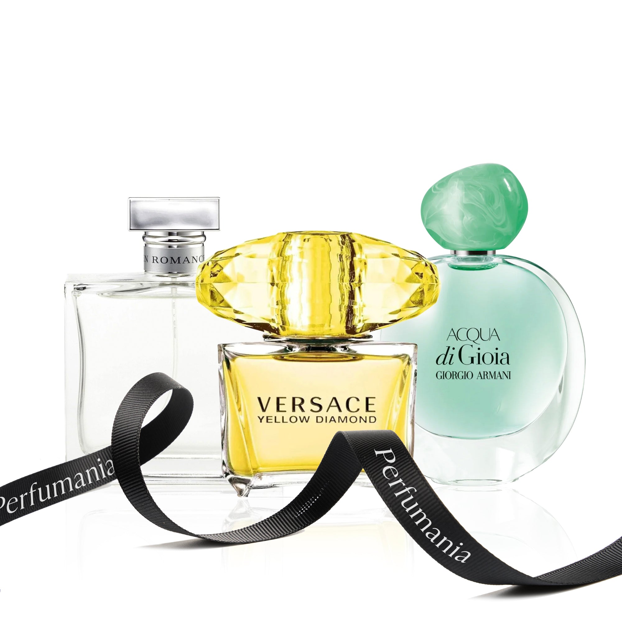 Bundle-Angebot für Damen: Romance von Ralph Lauren und Yellow Diamond von Versace und Acqua Di Gioia von Giorgio Armani