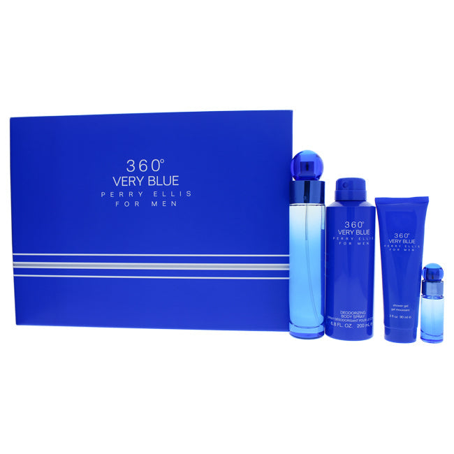 360 Very Blue von Perry Ellis für Herren - 4-teiliges Geschenkset