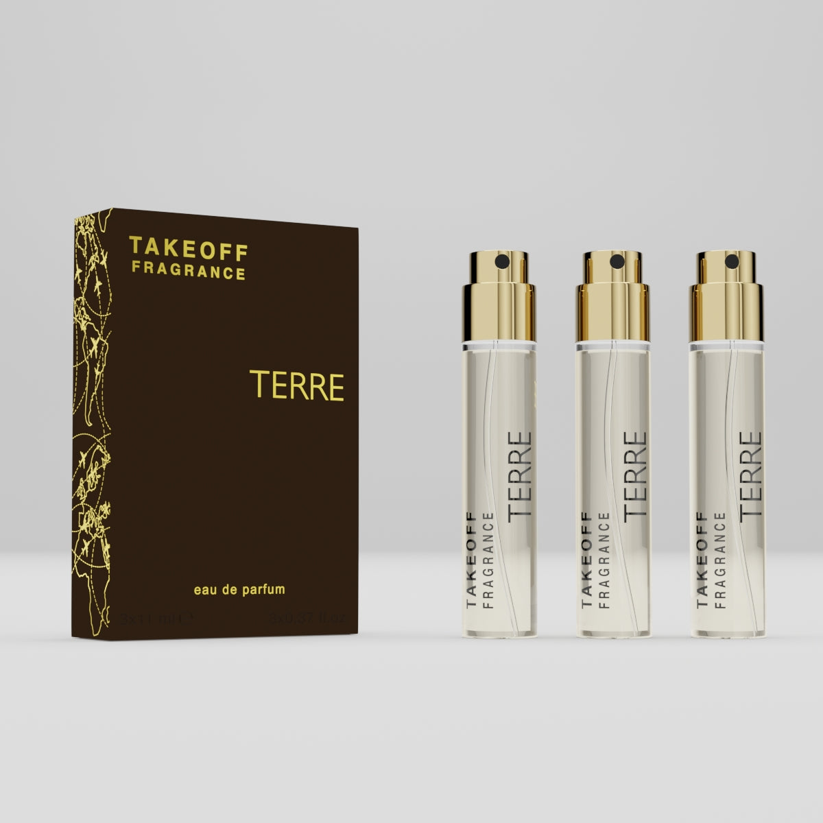 TAKEOFF - TERRE - Beste Parfüm auf dem Markt - 3x11ml Superduft