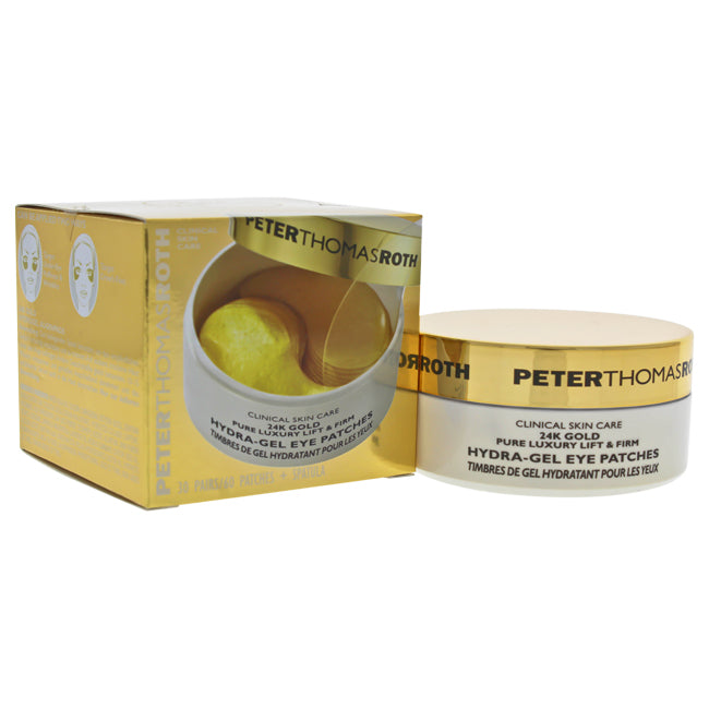 24K Gold Pure Luxury Lift & Firm Hydra-Gel-Augenpflaster von Peter Thomas Roth für Damen – 60 Stück Pflaster + Spatel-Augenpflaster