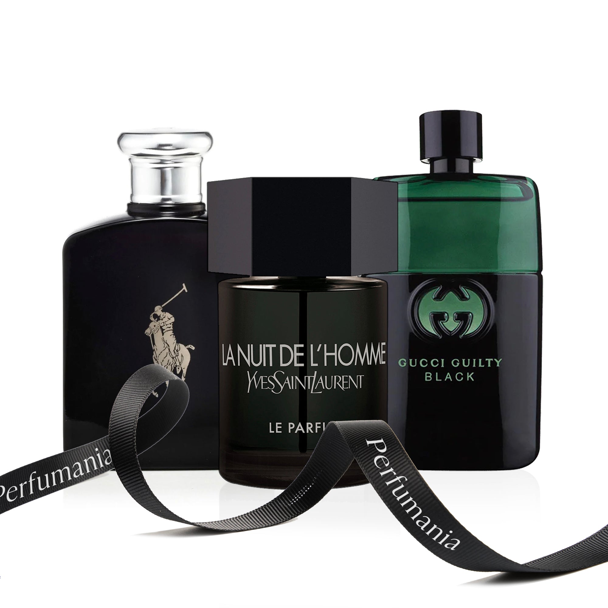 Bundle-Angebot für Herren: Polo Black von Ralph Lauren und L'Homme La Nuit von YSL und Guilty Black von Gucci
