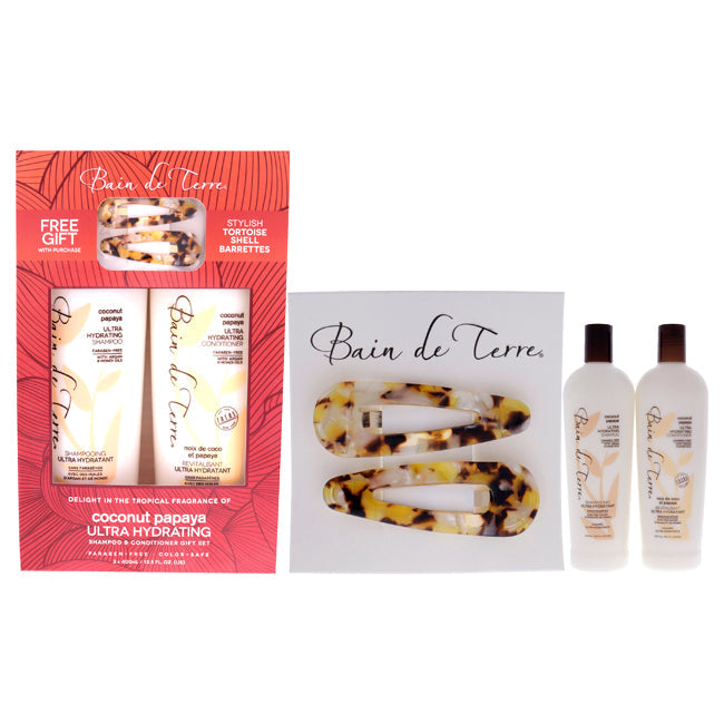 Coconut Papaya Ultra Hydrating Duo von Bain de Terre für Unisex - 2 x 13,5 oz Shampoo und Conditioner