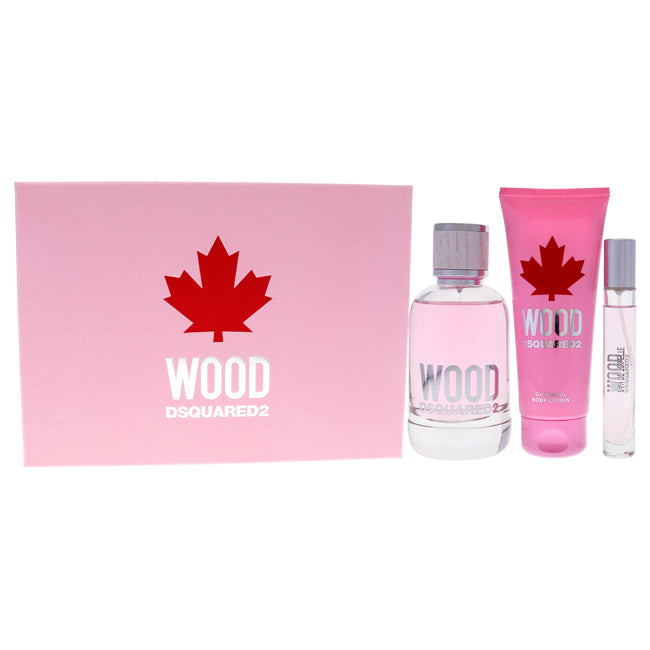 Wood Pour Femme von Dsquared2 für Damen - 3-teiliges Geschenkset